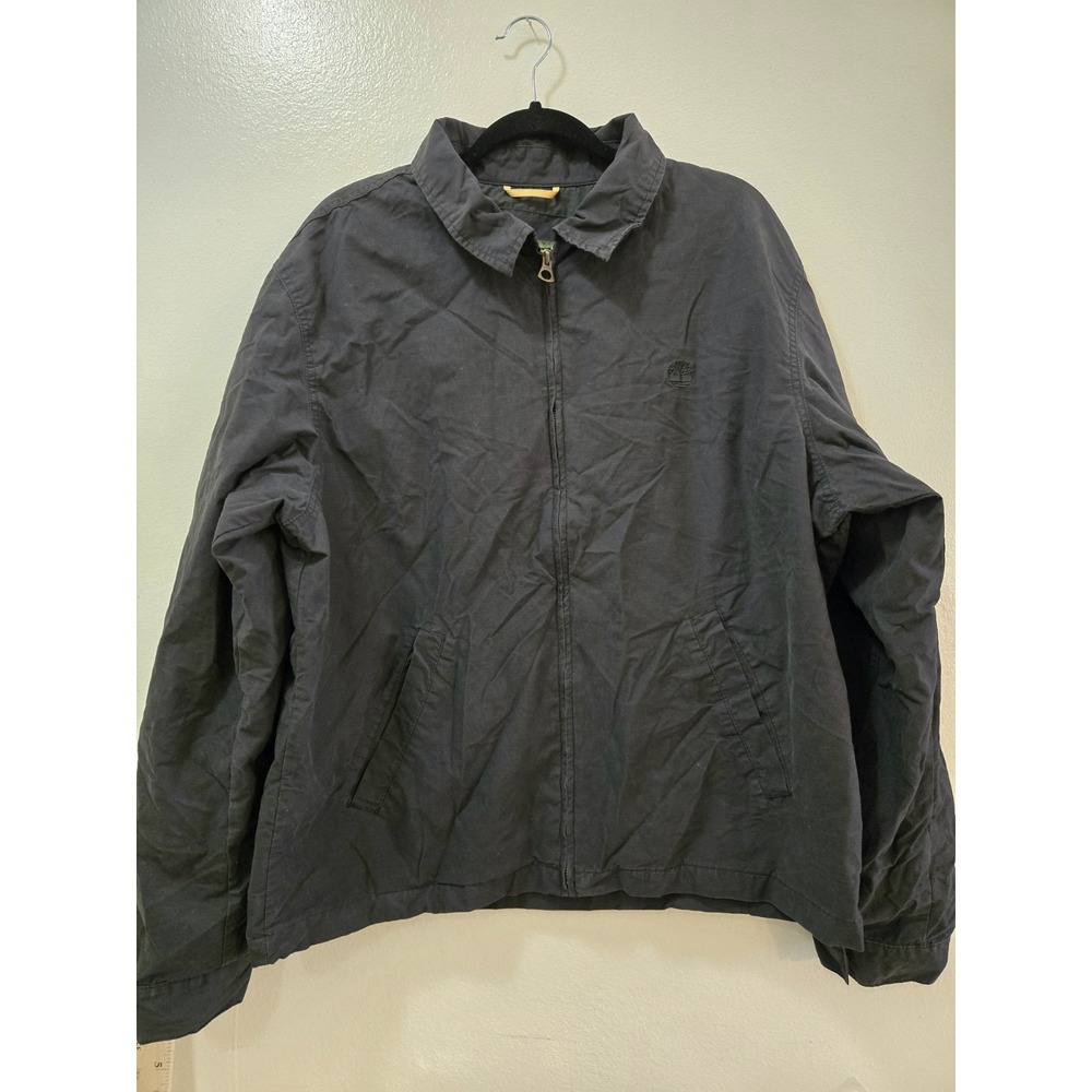 Timberland Mens Jacket XL Faded Black Zip Harrington Gorpcore Vintage